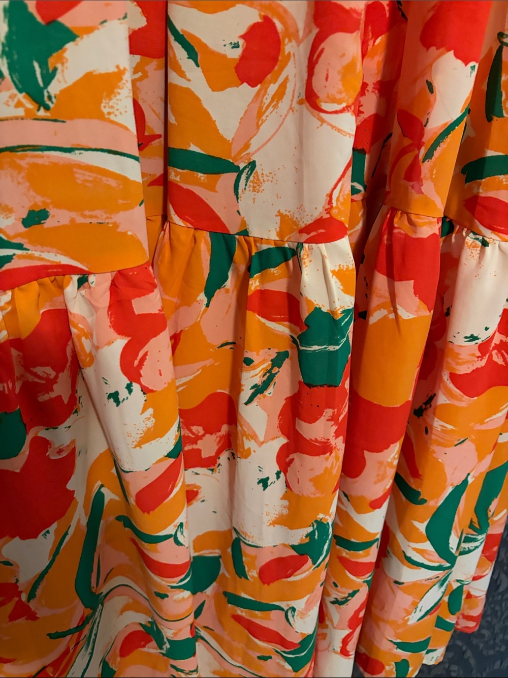 entro Orange Floral Maxi Dress with Green Accents - Picture 7 of 7